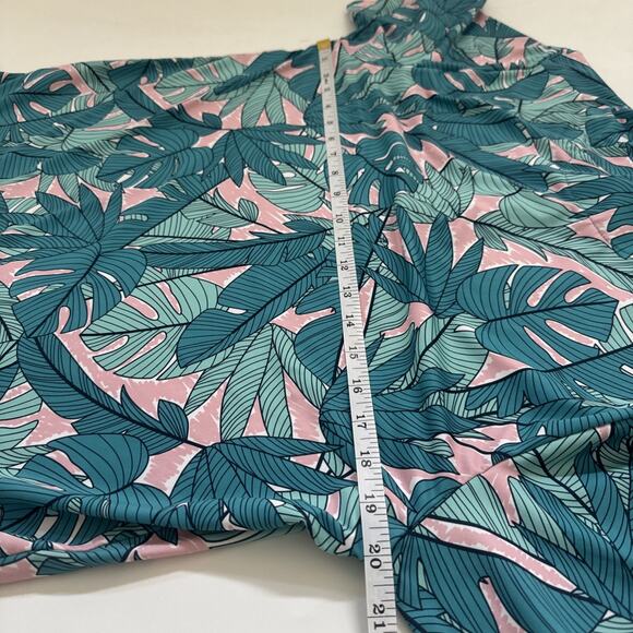 Bad Birdie Polo Shirt Medium Floral Hawaiian Performance Golf Leaves Aloha - Picture 9 of 10